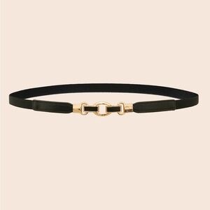 Refined Elastic Leather Buckle Belt